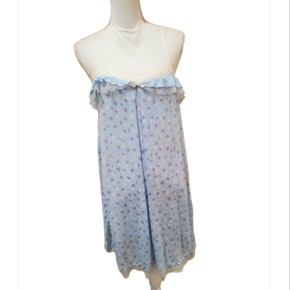 Simply vera vera wang polka dot ruffle lace trim chemise - Picture 1 of 12